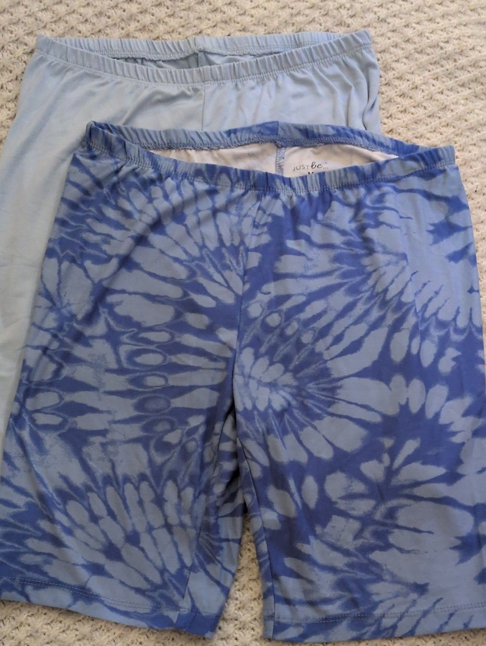 Lot Of 2 Just Be Blue And Blue Tie-Dye Bike Shorts Size M NEW NWOT